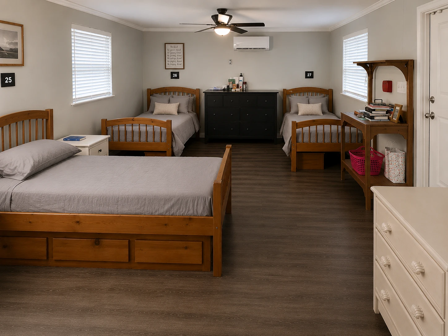 Clean, furnished bedroom in an MBS Recovery home