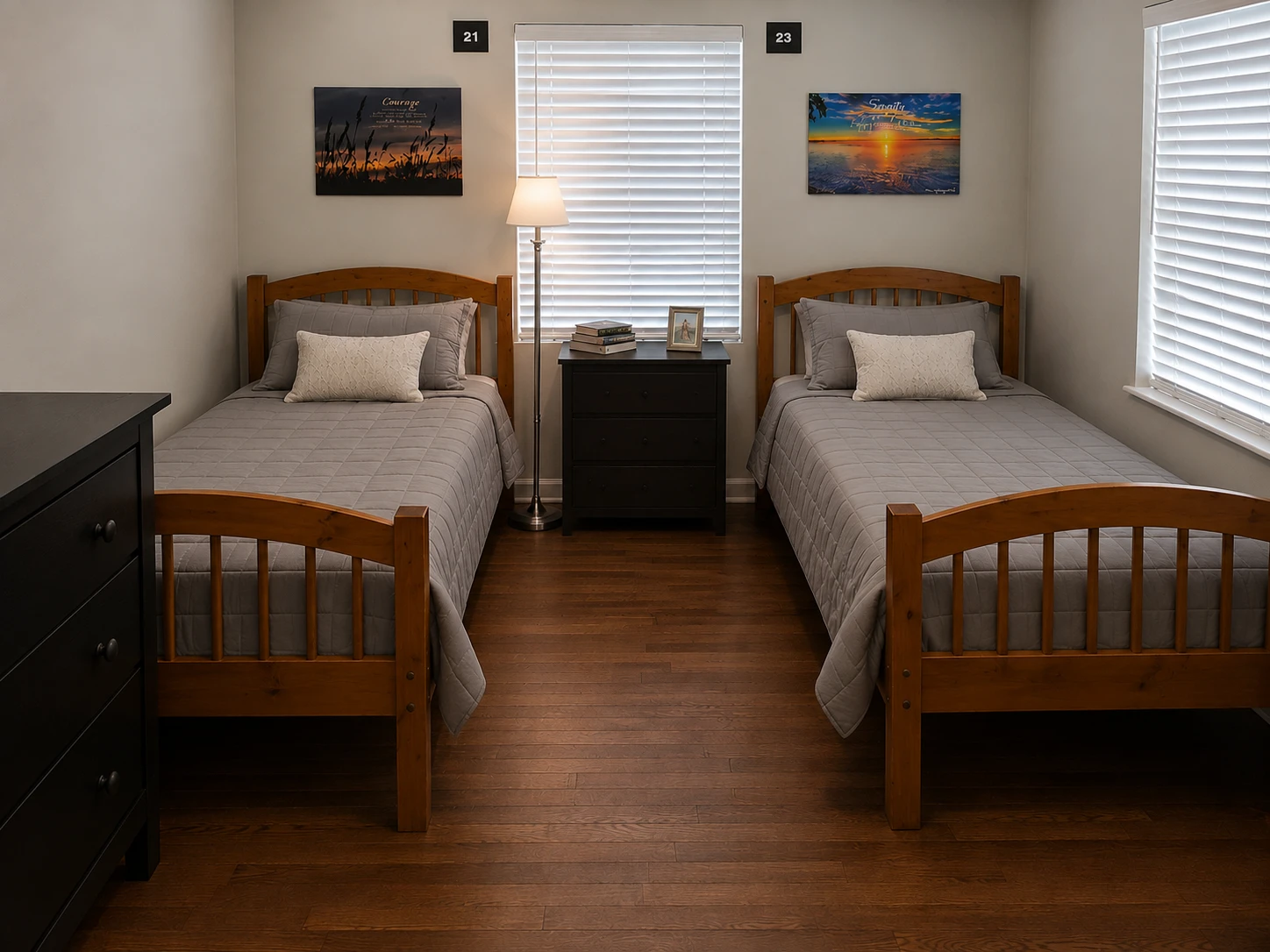 Twin bedroom in an MBS Recovery home
